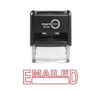Imprint 360 As-imp1007 - Envoyées W/Signature Box, Heavy Duty Look sophistiqué de qualité auto-encreur Tampon en caoutchouc, encre rouge, 9/40,6 cm X 1-1/5,1 cm Impression Taille, gravé au laser pour nettoyer, des empreintes