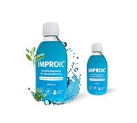 IMPROIC Lot de 2 bains de bouche pour implants dentaires - Avec acide hyaluronique, fluorure et substances naturelles fonctionnelles - Protège les dents et les implants dentaires contre les