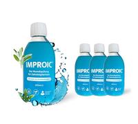 IMPROIC Lot de 4 bains de bouche pour implants dentaires - Avec acide hyaluronique, fluorure et substances naturelles fonctionnelles - Protège les dents et les implants dentaires contre les