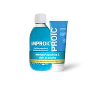 IMPROIC rince-bouche et dentifrice pour implants dentaires (2 pièces) | Acide hyaluronique, microargent médical, fluor et substances naturelles | Protège les dents et les implants dentaires