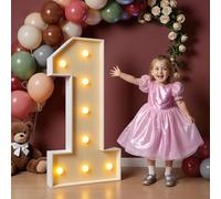imprsv Chiffres lumineux de chapiteau de 91 cm pour décorations de 1er 21e anniversaire, décoration de fête d'anniversaire, chiffres en mosaïque pour ballons, lettres lumineuses de chapiteau, kit de planche en mousse prédécoupée