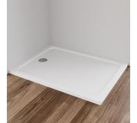 IMPTS Receveur de douche 70 x 100 x 4 cm - Carré - Extra plat - Rectangulaire - En acrylique - Blanc - Pour paroi de douche, cabine de douche - Avec bonde