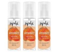 Impulse Body Fragrance Mist Serenity With Ginger & Earthy Musk Scent 150ml, 3 Pack