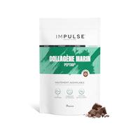 Impulse Nutrition - Collagène Marin Hydrolysé Type 1 Peptan® en Poudre avec Vitamine C - Complément Alimentaire Récupération, Articulations & Peau - 270g - Goût chocolat - Fabriqué en France