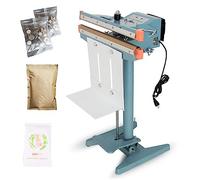 Impulse Sealer 350 mm - Machine de thermoscellage à pédale commerciale, température réglable, largeur d'étanchéité de 8 mm, chauffage double face pour divers films plastiques