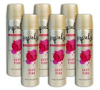 Impulse Very Pink Lot de 6 déodorants en spray sans aluminium 75 ml