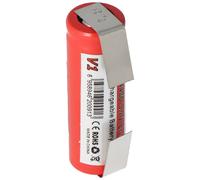 IMR 14430 600mAh 3,6V - 3,7V Batterie Li-Ion avec cosse de soudure en U, dimensions 42,63x14,4mm