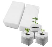 imSHHWcs 200 Sacs Non Tissés Biodégradables pour Semis/Plantation - Sac de Culture, Godets Semis & Sachets Graines (Pot Horticole sans Fond, Plateau Jardinage DIY)