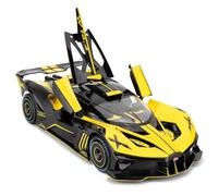 imtfzct Bugatti Bolide - Voiture miniature 1:24, en aluminium moulé sous pression avec fonction de rappel, lumière et son, modèle de collection, jouet pour enfant, cadeau pour enfant (jaune)