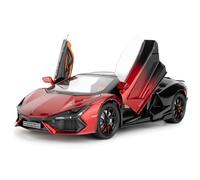 imtfzct Lamborghini Reventon Voiture miniature en fonte 1/24 avec son, lumière et pullback, modèle de collection, cadeau pour enfants (rouge)