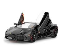 imtfzct Lamborghini Reventon Voiture miniature en fonte 1/24 avec son, lumière et pullback, modèle de collection, cadeau pour enfants (noir)