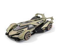 imtfzct Lamborghini V12 Voiture miniature à l'échelle 1:24 avec lumière et son - Pull Back Diecast Voiture, un choix de collection pour les amateurs d'automobiles - Vert