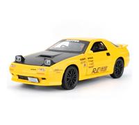 imtfzct Mazda RX7 1/32 Voiture miniature en aluminium moulé sous pression, jouet à collectionner, avec fonction sonore et lumière et fonction pull-back, cadeau pour enfants (jaune)