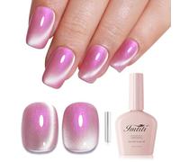 Imtiti Aurora Cat Eye Gel Polish, Pearl Pink Fairy Holographic Glitter Magnetic UV Soak Off Gel Nail Polish (0.34 Fl Oz-993)
