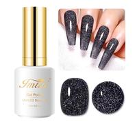 Imtiti Black Glitter Gel Polish, 15ml Noir Sparkle Iridescent Diamant Gel Polish Immersion Uv Manucure Salon Bricolage 1 PièCe