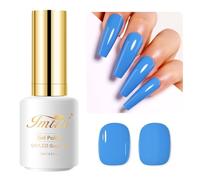 Imtiti Bleu Vernis Semi Permanent, 15ml Bleu Royal Vernis Gel UV Semi Permanent UV Led Soak Off Gel Nail Polish French Vernis À Ongles Gels Semi Permanents DIY Nail Art Kit