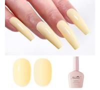Imtiti Jaune Vernis Semi Permanent, Jaune Beurre Vernis Gel UV Semi Permanent UV Led Soak Off Gel Nail Polish Printemps Été French Vernis À Ongles Gels Semi Permanents DIY Nail Art Kit 10ml