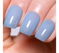 Imtiti Jelly Light Blue Gel Nail Polish, 15ML Sheer Blue Color UV/LED Soak Off Gel Polish for DIY Nail Art Manicure at Home 1Pcs