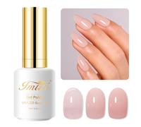 Imtiti Nude Vernis Semi Permanent, 15ml French Semi Permanent Nude Naturel Transparent Cristal Gel Nail Polish Soak Off UV Led
