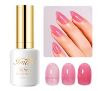 Imtiti Rose Vernis Semi Permanent, 15ml French Semi Permanent Rose Nude Naturel Transparent Cristal Gel Nail Polish Soak Off UV Led Vernis À Ongles Gels Semi Permanents Gelée Cristal Manucure