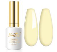 Imtiti Vernis Semi Permanent Pastel, 15ml Jaune Crème Léger Vernis Gel UV Semi Permanent UV Led Soak Off Gel Nail Polish French Vernis À Ongles Gels Semi-Permanents DIY Nail Kit Démarrage