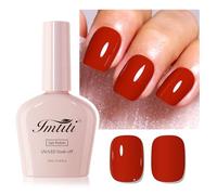 Imtiti Vernis Semi Permanent Rouge, 1Pcs Vernis à ongles en gel rouge de Noël, longue durée, manucure de salon à la maison pour l'automne et l'hiver (10 ML)