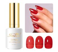 Imtiti Vernis Semi Permanent Transparent Rouge, 15ml Cristal Rouge Gelée Vernis à Ongles Gels Semi-permanents French Transparente Soak Off UV LED Gel Ongle