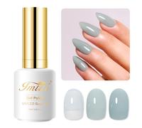 Imtiti Vert Vernis Semi Permanent, 15ml French Semi Permanent Vert Sauge Transparent Cristal Gel Nail Polish Gelée Vernis À Ongles Gels Semi Permanents Manucure Soak Off UV Led