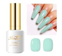 Imtiti Vert Vernis Semi Permanent, 15ml Vert Sauge Vernis Gel UV Semi Permanent UV Led Soak Off Gel Nail Polish French Vernis À Ongles Gels Semi Permanents DIY Nail Art Kit