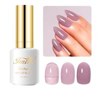 Imtiti Violet Vernis Semi Permanent, 15ml French Semi Permanent Violet Clair Transparent Cristal Gel Nail Polish Gelée Vernis À Ongles Gels Semi Permanents Manucure Soak Off UV Led