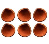 IMTRA FASHION Diya En Argile Fait Main Pour Diwali Mitti Diya Avec Mèches En Coton Lampes À Huile Indiennes Puja Dia Tealight Diyas En Terre Cuite Ensemble De 6 Pièces