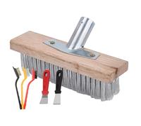 Imtrub Balai-brosse d'extérieur, balai d'extérieur robuste | Balai-brosse à poils en acier inoxydable - Balai de jardin avec support métallique robuste, brosse à balai avec douille pour terrasse,