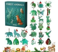 Imtrub Calendrier de l Avent Ornement Animal, Ornement Jouet Décoratif Plat 24 Jours, Calendrier De Compte À Rebours De L'Avent, pour Bébés Adultes Garçons Filles Famille Fêtes Salle de Classe