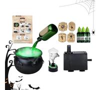 Imtrub Chaudron de sorcière d'Halloween | Pot de sorcière Calderon noir, ornement festif effrayant pour fête, maison, extérieur, cour, chambre, porche, intérieur et pelouse