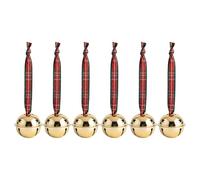 Imtrub Cloches De Noël - 6 Carillons Vintage Festifs,Cloches en Métal Pendentif De Noël | pour Mur Appartement Entrée Vestibule Porte D'Entrée De Campagne Porche Intérieur Maison Couloir