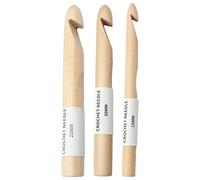 Imtrub Crochets Tricot - en Bois Massif - Crochet en Bois - pour Crochet, Trilobite Et Laine, Coton,pour DéButants Et Experts - 15/20/25 m