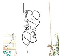 Imtrub Dessin au Trait de Couple de Mur en métal,Art Mural Minimaliste Abstrait Homme Femme en métal - Décoration Murale pour Homme et Femme pour la Maison, Le Salon, la Chambre, la Salle de Bain, la