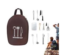 Imtrub Ensemble D'ustensiles De Cuisine pour Camping - Set Pelle Cuisine Extérieur,Équipement Culinaire Portable pour Randonnée BBQ Pique-Nique Voyage Randonnée Sac à Dos