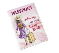 Imtrub Étui Passeport,Coque Protection Passeport Voyage | Accessoire Portefeuille Imperméable Cartes Crédit Billet Avion Couple Enfant Études Bagage