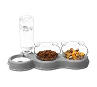 Imtrub Gamelles pour Chat - Distributeur Automatique Anti-Dérapant - Double Gamelle Surélevée pour Chats d'Intérieur - pour Chien Lapin Toutes Tailles - Usage Quotidien Nuit Intérieur Balcon