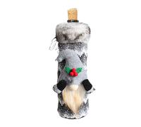 Imtrub Housses de vin de Noël - Costume de bouteille de vin de Noël doux - Nains de Tomte suédois, décorations de bouteille de vin, sac de vin de Noël pour décoration de table d'hôtesse, gris, Refer