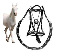 Imtrub Licol en Cuir pour Chevaux | Licou et Laisse pour Chevaux en Cuir PU - Cheval Conception Ergonomique et Confortable sans entraves pour Le Concours, la Conduite Quotidienne