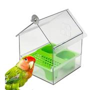 Imtrub Mangeoire À Oiseaux Transparente - Mangeoire pour Perruche,Distributeur de Nourriture et Baignoire pour Amoureux des Oiseaux Colibris et Pinsons Observation Jardin Balcon Terrasse
