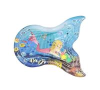 Imtrub Mat de jeu d'eau pour chats, tapis d'eau pour bébés,Mat de ventre de tampon d'eau gonflable interactif - Activité Play Center Fishtail Shape Pad pour un développement précoce intérieur