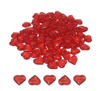 Imtrub Pierres Précieuses Coeur Rouge,Pierres Coeur Rouge | 55X Gemmes de Remplissage de Vase - Ornements en Acrylique en Forme de cœur pour la Saint-Valentin, pour Remplissage de Vase, décoration de