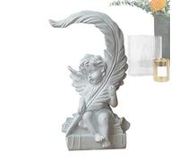 Imtrub Statues d'ange,Holding Laisse des Cadeaux d'ange Gardien | Statue d'ange Gardien avec des Cadeaux d'anges en résine Blanche d'aile pour Le Salon