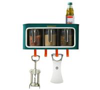 Imtrub Support à épices mural | Conteneur d'assaisonnement avec crochets multiples - Pots à épices de pot de support d'assaisonnement clair, pots de récipient de stockage de cuisine pour le cruet de