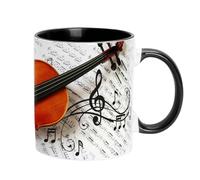 Imtrub Tasse Musicale créative, céramique de Style Violon Guitare Piano avec poignée, Tasse en céramique café thé Tasses à Lait, adeaux créatifs pour Les Anniversaires, Noël, la Saint-Valentin