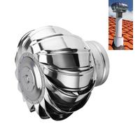 IMUNKT Chapeau éolien rotatif pour cheminée, acier inoxydable, sans alimentation, 110 mm