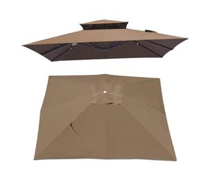 IMUNKT 300 x 300 cm carré parasol de remplacement couvre - lampe 8 côtes UV 50 + parasol de remplacement tissu jardin Cour piscine marché(Khaki, 300x300cm)